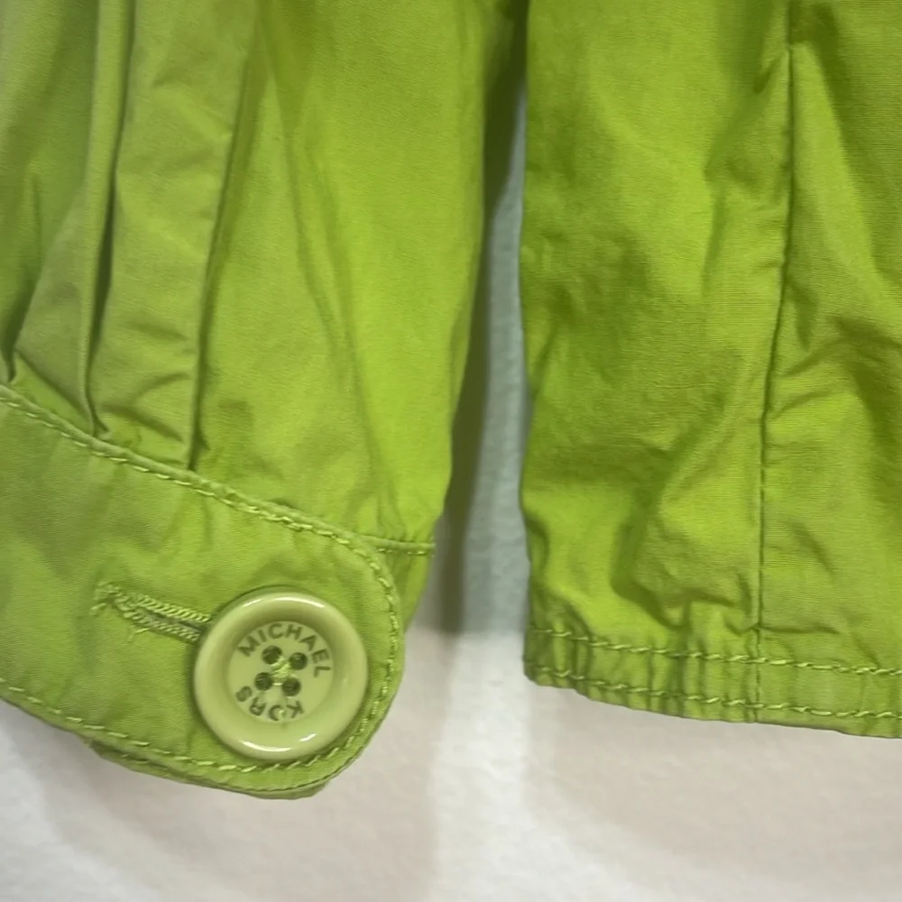 Michael Kors Button-Up Jacket Lime Green Size X-Small 100% cotton PTP 18”